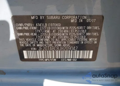 2018 Subaru Crosstrek Premium из США, поврежденный, VIN JF2GTABC8JH209042